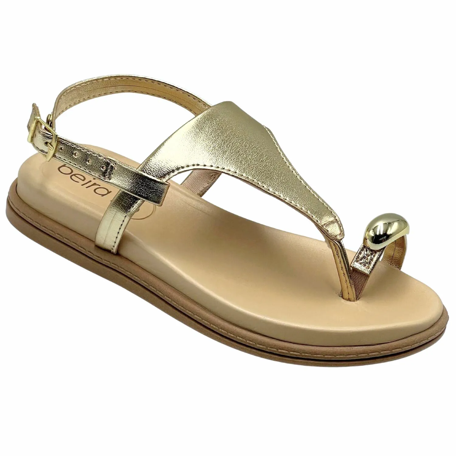 Beira Rio Metallic Premium Womens Shoes Elegant Comfortable Flat Sandals