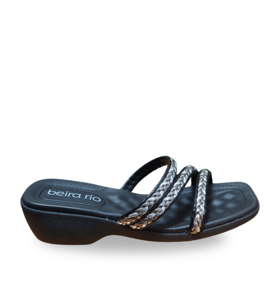 BEIRA RIO Tran�a Napa Turim Met Premium Sandals for Women | Elegant Metallic Sandals