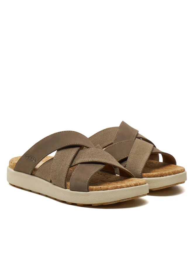 Keen Elle Mixed Slide Women Sandal Brown 36