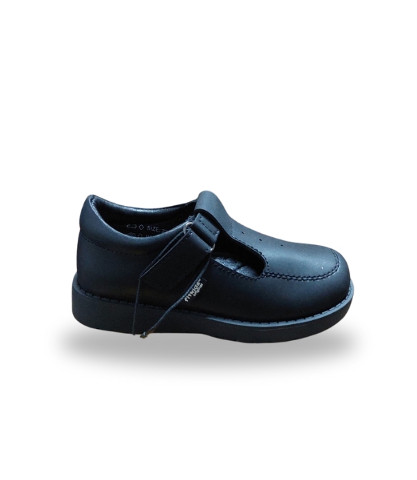 Fitkids Girls classic School Shoes with adjusted strap Black 35