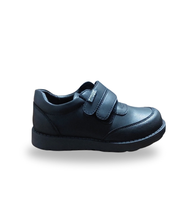 FITKIDS BOYS DOUBLE SCRAP SCHOOL SHOES Black 32