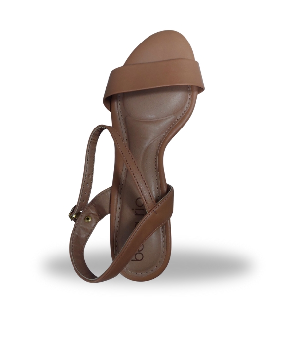 Beira Rio Napa Turim Heel Sandals Tan 42