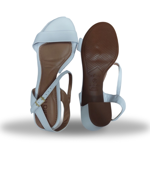 Beira Rio Napa Turim Heel Sandals White 42