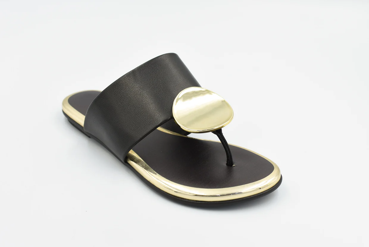 Beira Rio Napa Turim Toe Ring Flat Slip om Black 38