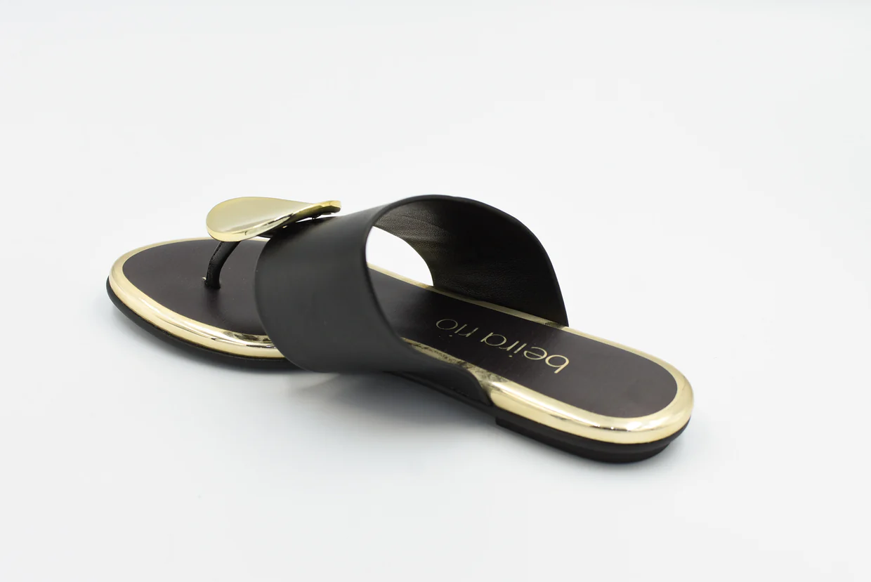 Beira Rio Napa Turim Toe Ring Flat Slip om Black 38