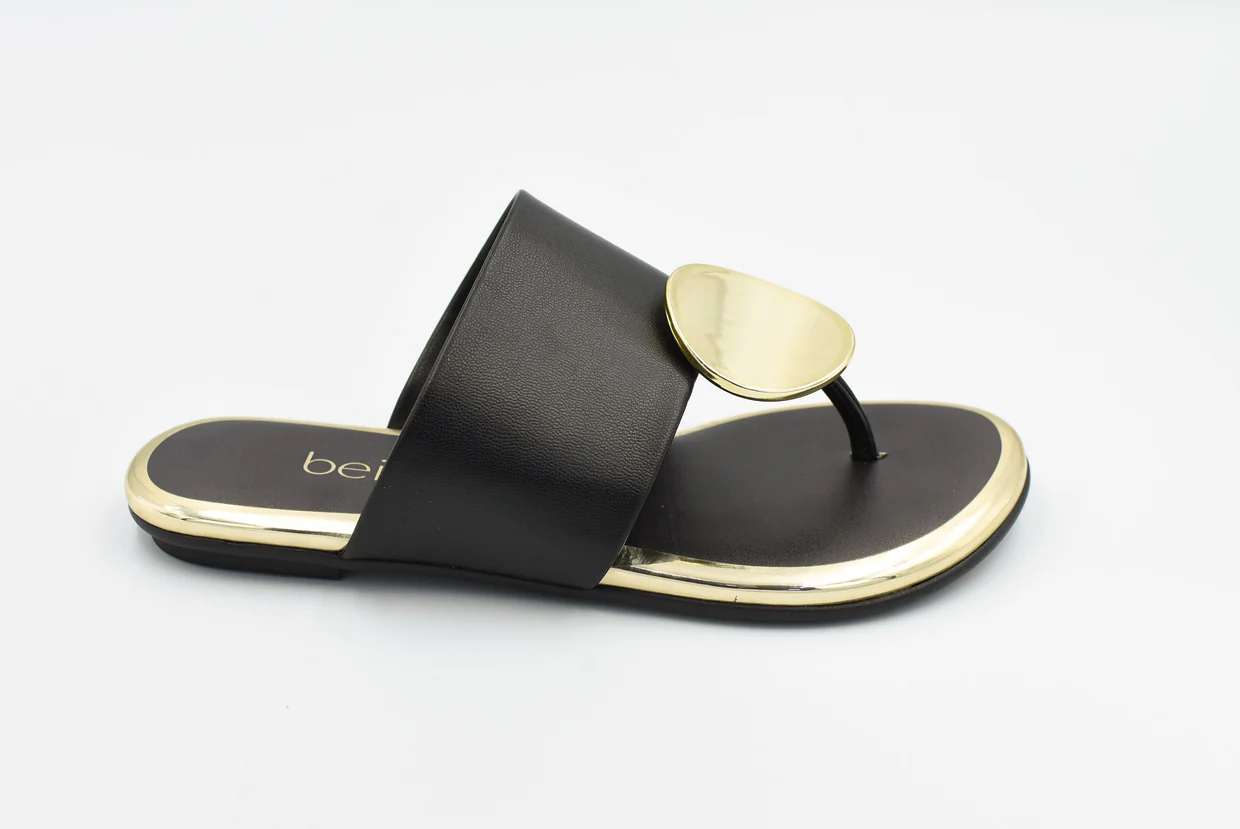 Beira Rio Napa Turim Toe Ring Flat Slip om Black 40