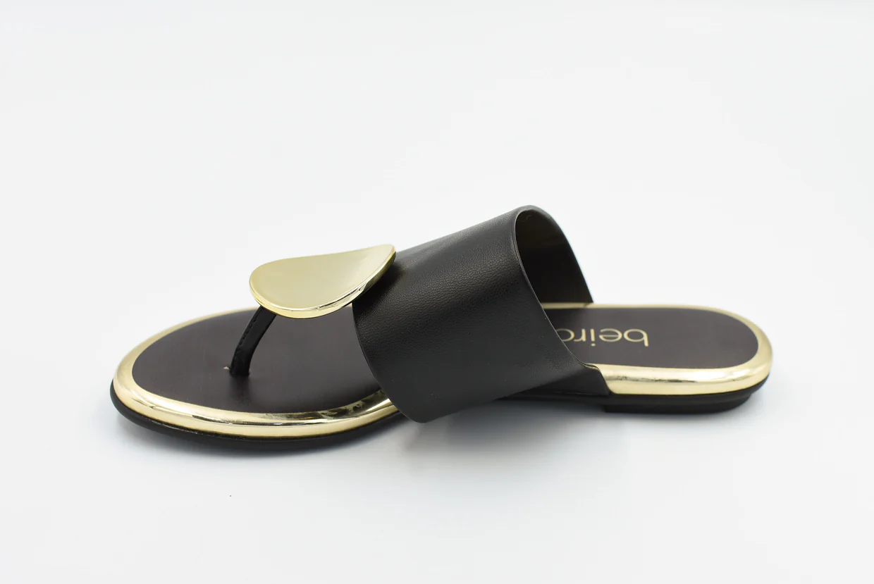 Beira Rio Napa Turim Toe Ring Flat Slip om Black 40