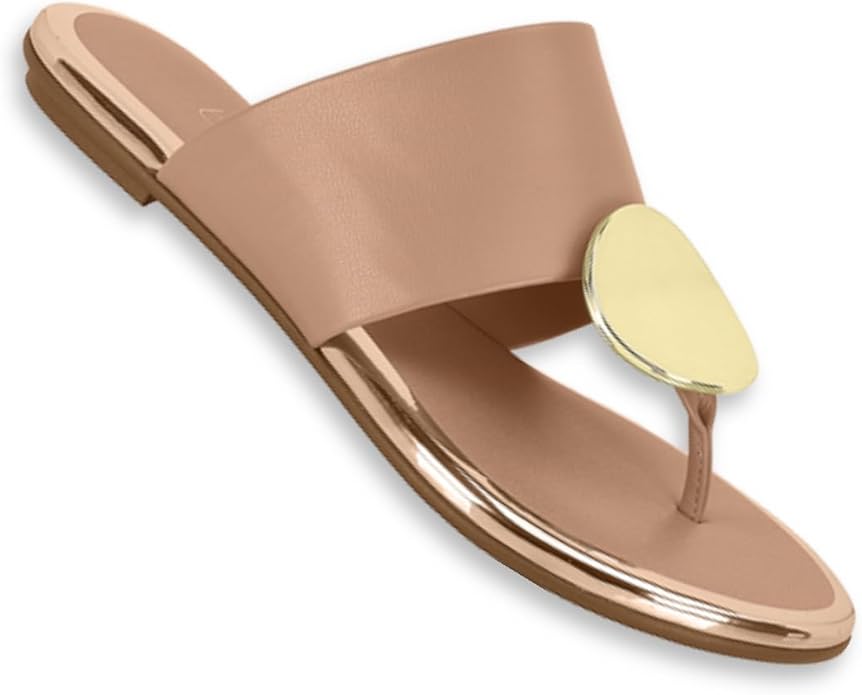 Beira Rio Napa Turim Toe Ring Flat Slip om Nude 41
