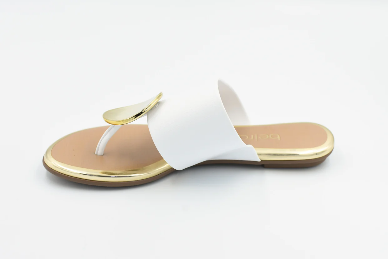 Beira Rio Napa Turim Toe Ring Flat Slip om White 38