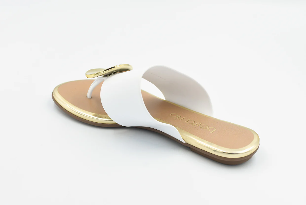 Beira Rio Napa Turim Toe Ring Flat Slip om White 40