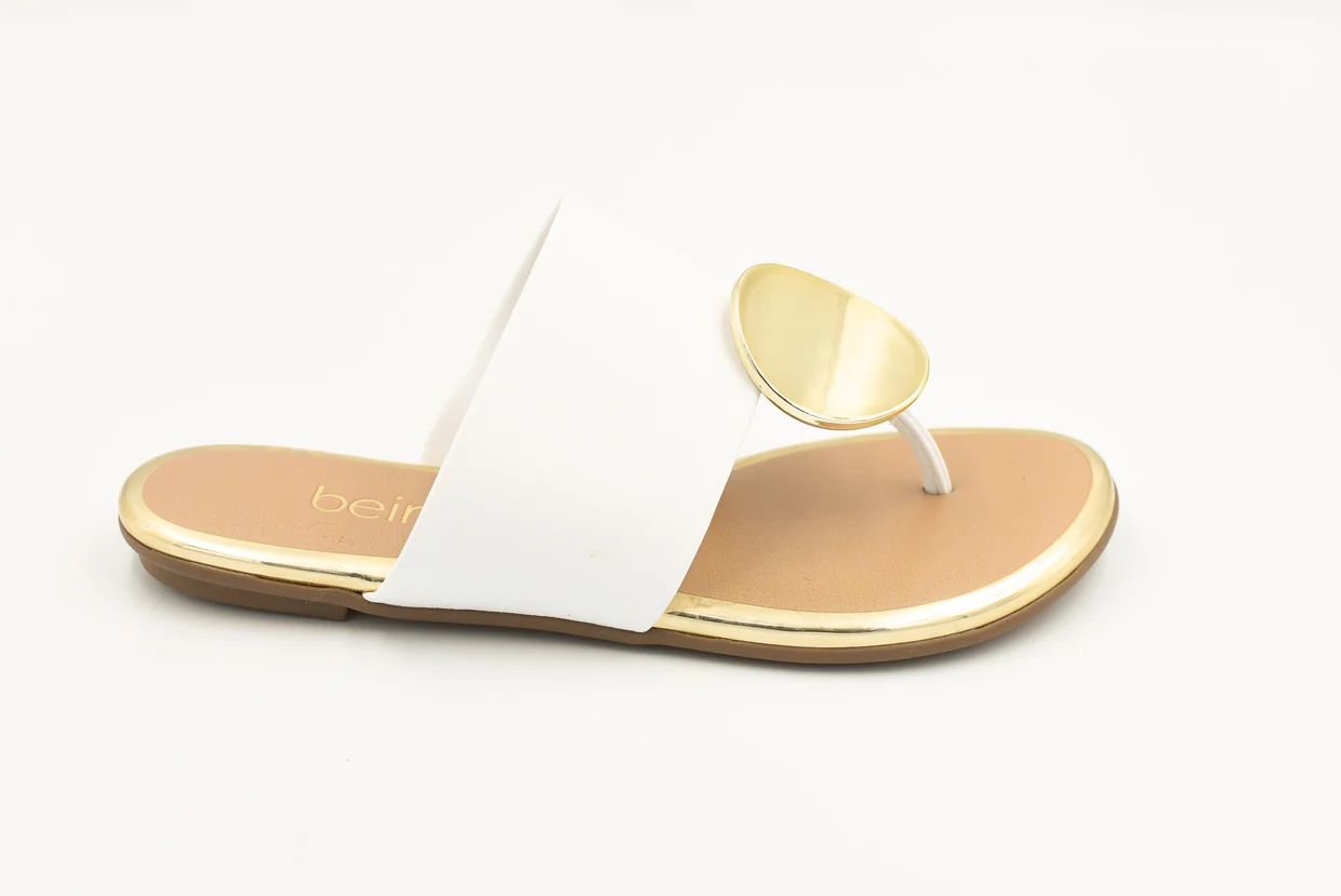 Beira Rio Napa Turim Toe Ring Flat Slip om White 40