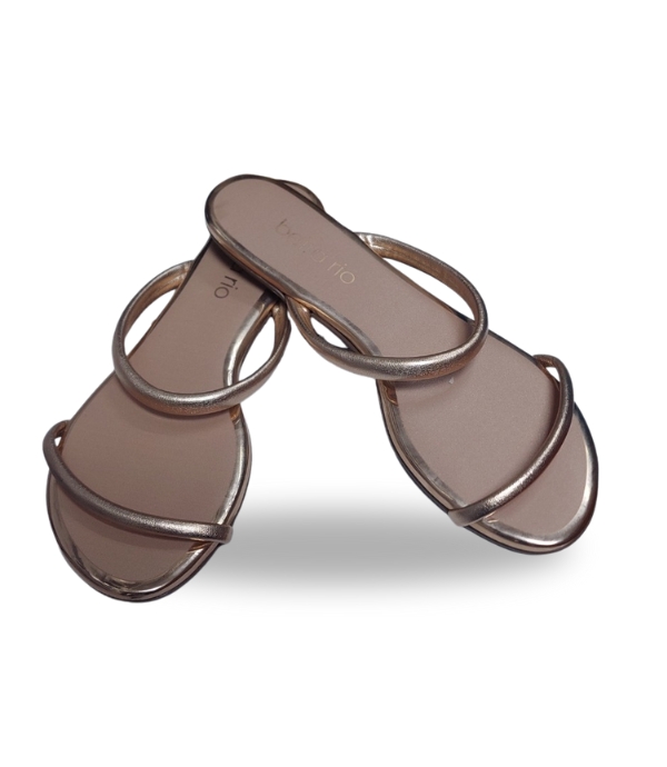 Beira Rio Tira Pronta Womens Metallic Premium Flat Shoes
