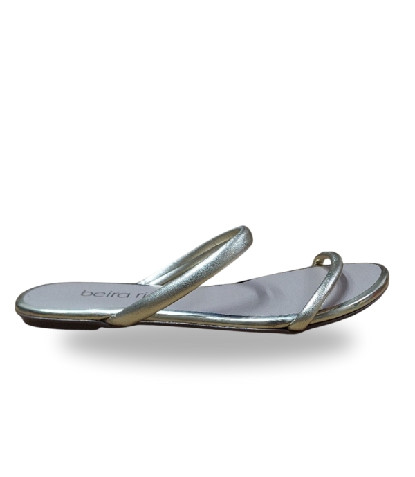 Beira Rio Tira Pronta Metalizado Premium Flat Gold 41
