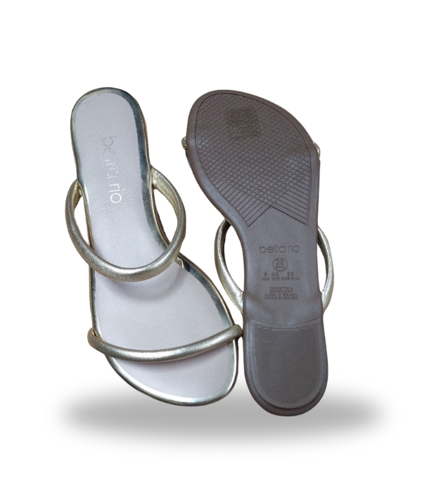 Beira Rio Tira Pronta Metalizado Premium Flat Gold 42