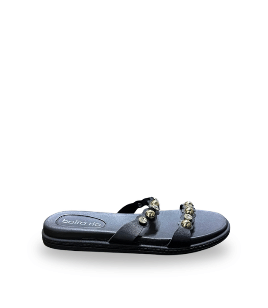 Beira Rio Metalizado Premium Slip on Sandals Black 39