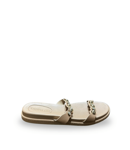 Beira Rio Metalizado Premium Slip on Sandals Nude 38