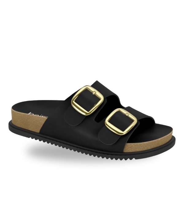 Beira Rio Napa Turim Strech Slip on Sandal Black 38