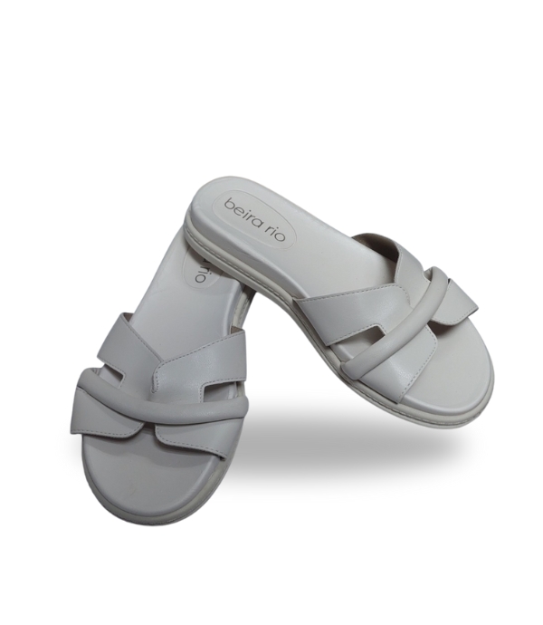 Beira Rio Tira Pronta Slip on Open Toe Sandals Off White 38