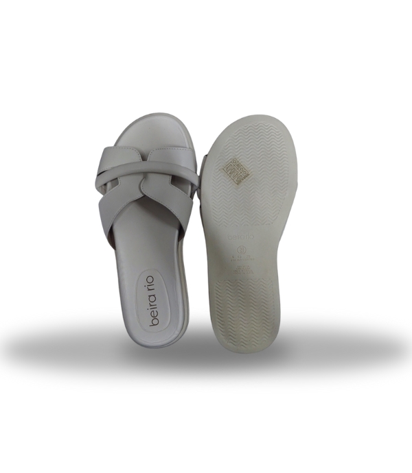 Beira Rio Tira Pronta Slip on Open Toe Sandals Off White 38