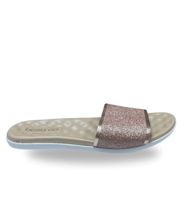 Beira Rio Tira Pronta Glitter Shine Gold Pink 41