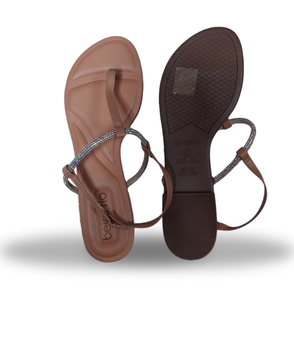 Beira Rio Tira Pronta Glam Aurra with Adjustable Strap Nude 42