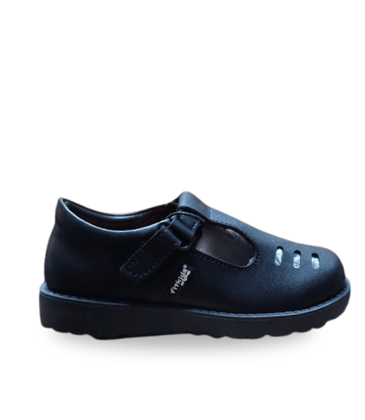 Fitkids Girls Claasic School Shoes with adjusted strap Black 27