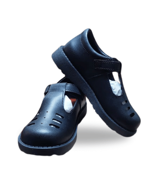 Fitkids Girls Claasic School Shoes with adjusted strap Black 27
