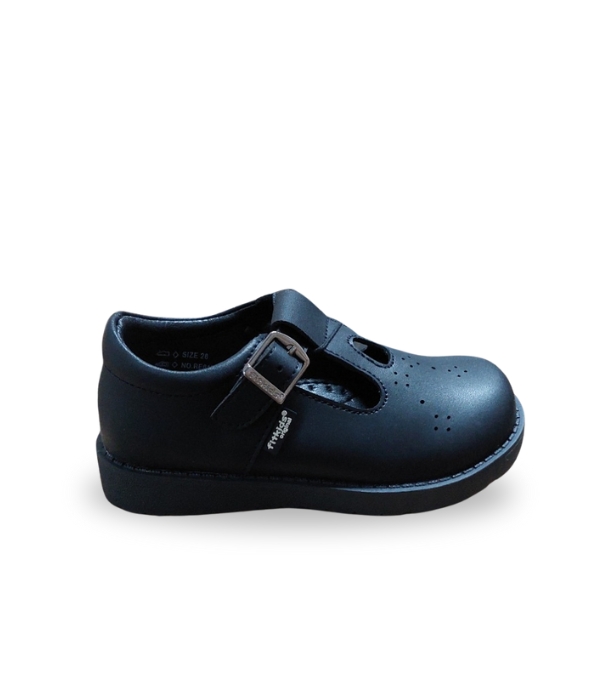 FITKIDS GIRLS DURABLE T-BAR SCHOOL SHOES Black 28